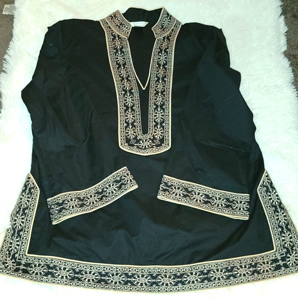 NEXX Woman Tunic Top Black-Tan Size 1X